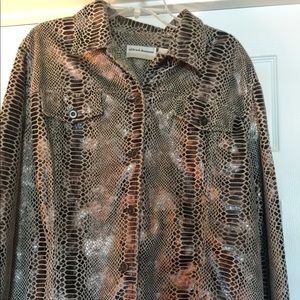 Alfred Dunner Snakeskin Print Jacket  size 18W